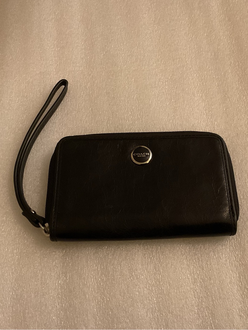Legacy Coach Collection BL Crackled Leather Wallet Wristlet NWOT Stripe Interior